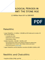 Rcheological Eriods in THE Evant: HE Tone GE: 1.5 Million Years B.P. To 3300 BCE