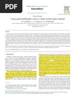 Using Quartzofeldspathic Waste To Obtain Foamed Glass Material