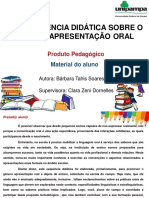 Uma Sequência Didática Sobre o Gênero Apresentação Oral