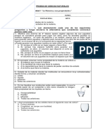 Prueba Sumativa Ciencias La Materia