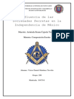 Influencia de Las Sociedades Secretas en La Independencia de México