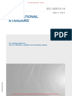 International Standard: Arc Welding Equipment - Part 14: Calibration, Validation and Consistency Testing