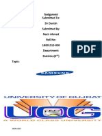 Submitted To: Sir Danish Submitted By: Nazir Ahmed Roll No: 18201513-020 Department: Statistics (2) Topic