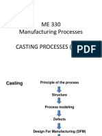 ME 330 Manufacturing Processes Casting Processes (Cont.)