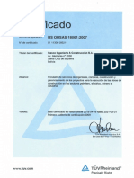 Certificado OHSAS 18001 2018