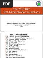 The 2015 NAT Test Administration Guidelines: National Education Testing and Research Center Department of Education 2015