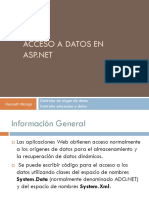 Acceso A Datos En: Controles de Origen de Datos Controles Enlazados A Datos