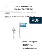 A Project Report On Performance Appraisal: Benita Dhungana BSW 3 Year Himalaya College