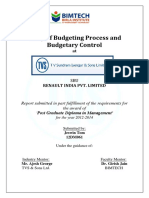 Study of Budgeting Process and Budgetary Control