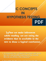 BASIC CONCEPTS in Testing Hypothesis