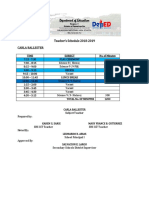 Department of Education: Teacher's Schedule 2018-2019 Carla Ballester