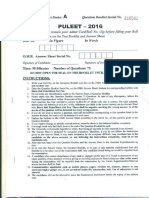 PULEET 2016 Question Paper With Answers PDF