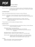 Chapter 6: Analyzing Consumer Markets I. What Influences Consumer Behavior