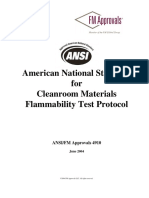 American National Standard For Cleanroom Materials Flammability Test Protocol