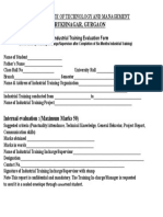 Project Evaluation Form