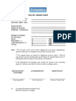 Travel Order Form