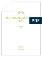 Individual Education Plan: EDU 203 Jun Sun 11/14 2018