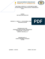 Unidad 2 - Tarea 2 - Ecuaciones Lineales e Interpolación - JMR