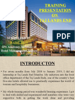 Training Presentation ON Taj Lands End: Rahil Jain