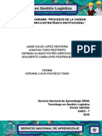 Evidencia 1 (Flujograma Procesos de La Cadena Logistica y El Marco Estrategico Institucional