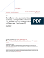 The Influence of The Grammatical Structure of L1 On Learners L2 PDF