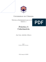 Práctica de Calorimetría Grado de Física UCO