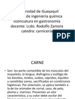 Universidad de Guayaquil Facultad de Ingeniería Química Licenciatura en Gastronomía Docente: Lcdo. Rodolfo Zamora Catedra: Carnicería