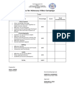 Rubrics For Advocacy Campaign Video