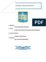 Informe de Practica de Productos Làcteos (Yogurt Original