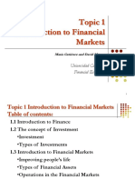 Topic 1 Introduction To Financial Markets: Universidad Carlos III Financial Economics