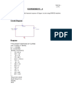 Experiment - 4: AIM:-Clipper 1 Circuit Diagram