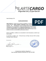 Carta Trabajo Pilarte Cargo