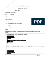 Fundamentals of Programming Lab Journal - Lab # 6: Objective