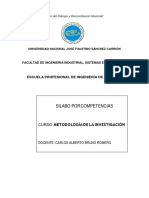 Silabo Por Competencias: Metodología de La Investigación