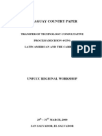 Paraguay Country Paper: Transfer of Technology Consultative Process (Decision 4/Cp4) Latin American and The Caribbean