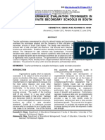 Teacher Performance Evaluation Techniques in Public and Private Secondary Schools in South East Nigeria