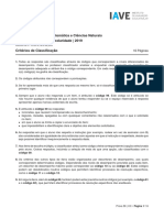 Prova de Aferição de Matemática e Ciências Naturais 5 Ano 2019 - Critérios de Classificação