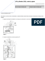 Presión de Trabajo Bomba 1 (P1) y Bomba 2 (P2), Control y Ajuste