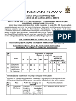 Indian Navy Civilian Entrance Test INCET-CM (MECH) & CM (AMMN & EXPL) - 03/2019