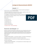 Exercícios Psicologia Do Desenvolvimento FEITOS PDF