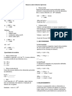 Resumo Sobre Cálculos Químicos