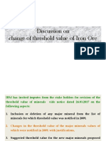 Threshold Value of Iron-Ore Ibm