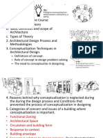 Topics: - Definitions of Concept. - Role of Concept in Design Problem Solving - The Need To Conceptualize in Designing