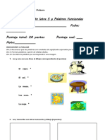 Evaluación Letra S y Palabras Funcionales