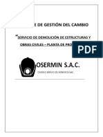 Informe de Gestion de Cambio - Serv. de Demolición de Estructuras y Obras Civiles - Planta de Procesos