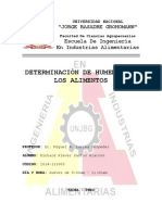 Determinacion de Humedad de Los Alimentos