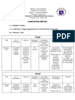 Completion Report: Marcelino C. Regis Integrated School