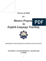 Masters Program in English Language Teaching: Courses of Study For