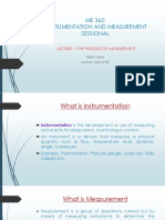 ME 362: Instrumentation and Measurement Sessional: Lecture 1: The Process of Measurement