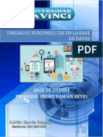 Base de Datos II - Unidad 1 SubConsultas